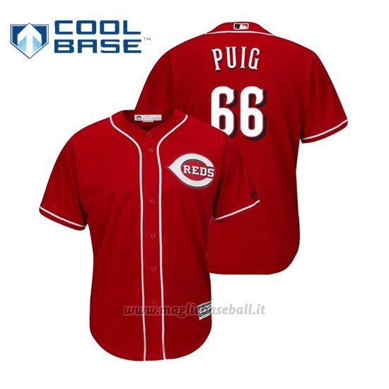Maglia Baseball Uomo Cincinnati Reds Yasiel Puig Cool Base Official Alternato Rojo